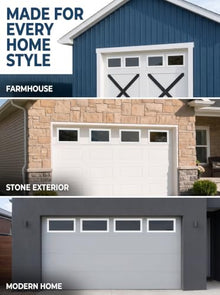4 Pcs Garage Door Windows,21 ×14 inch Garage Door Replacement with UV Resistant Clear Acrylic Panel, Replacement Window Frame Panels for Exterior Garage Doors,Vinyl Windows Inserts Kit