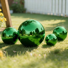 YDJIANCAI Pack of 1 Stainless Steel Gazing Balls, Polished Reflective Smooth Garden Ball Sphere, Colorful and Shiny Addition to Any Garden Or Home Decoration (Green)(Size:18.89in/48cm)