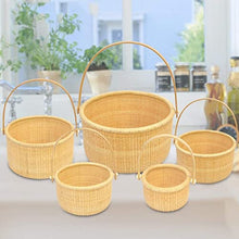 Storage Basket,Outdoor Rattan Picnic Easter Round Grocery