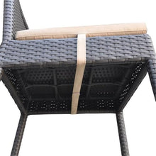 Armen Living Tropez Patio Wicker Bar Set Black
