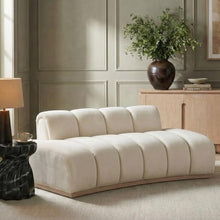 Meridian Furniture 44093Cream-L Jace Collection Art Deco Loveseat with Ultra Luxe Cream 460 GSM Velvet, Natural Finish Rubberwood Base, Eucalyptus Wood Frame, Tufting, 78.5" W x 38.5" D x 28" H, Cream