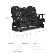 Signature Design by Ashley Hyland Wave HDPE Patio Glider Loveseat, Black