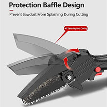JIQHOHX Mini Chainsaw, Rechargeable Wood Cutting Lithium Chainsaw, Portable Electric 24 V 4 Inch Mini Chain Saw, Handheld Cordless Chainsaw with 2 Battery and Charger (Black)