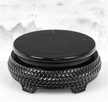 Vase Pedestal Stand Black Relief Sculpture Display, Flowerpot House Plant Accessories Decor Base Home Decoration(Small)