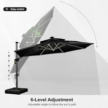 OROTLECT 12 FT Round Lighted Patio Umbrella,Gray