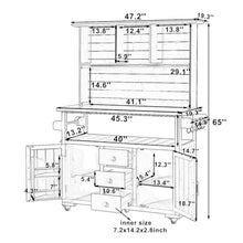 GDFStudio Preden Outdoor Storage Bench Table with Cabinet, Patio Wooden Potting Bench, Garden Storage Work Bench with Stainless Steel Top, Drawers, Cabinets, Shelves and Hooks, Kitchen Island, Black