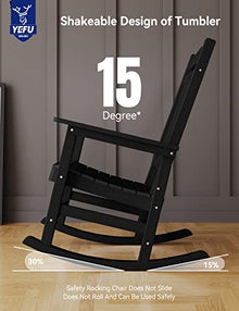 YEFU Outdoor Rocking Chair Set of 4 Heavy Duty Black