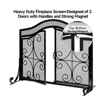 Fireplace Screen Garden and Home Fireplace Screen with Doors Outdoor Metal Fire Screen Solid Mesh Forged Fireplace Screen