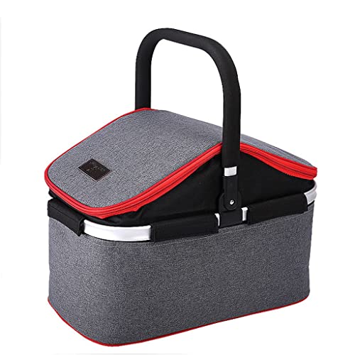 WJJDLLNP Outdoor Camping With Cover Portable Basket Insulation Bag Travel Folding Picnic