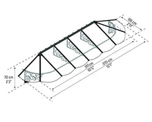 Palram - Canopia Lily 12' x 3' Victorian Door/Window Awning, Black/Clear