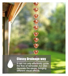 XHsghSEG rain Chain, Copper for Rain Gutter & Eaves Drainage Adjustable Japanese Downspout Chain Multiple Sizes 1m-4m(3.6 m (11.8ft))