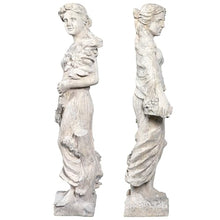 Design Toscano Flora and Proserpina Outdoor Garden Statues Set of Two 44 inch Antique Stone