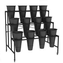 WXFJHH Flower Display Stand with Flower Buckets, Movable Plant Cart Shelf Cut Flowers Container Shelf, Florist Plant Display Shelves Flower Shelf Ladder, Florist Bouqu(Bucket-75×60×88cm)