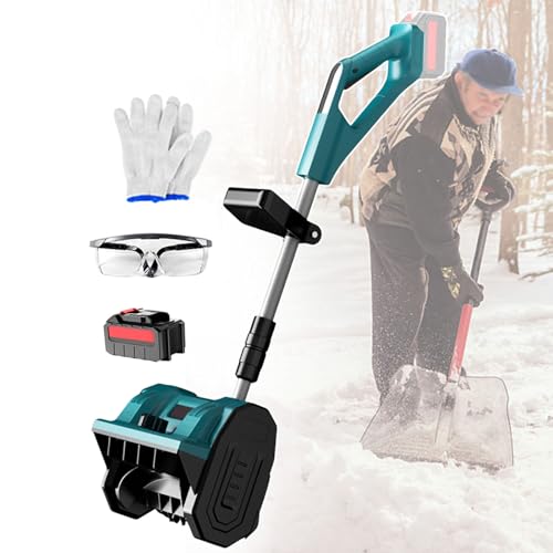 pealiritansemen 2025 Upgraded Rechargeable Snow Shovel - Aluminium Alloy Telescopic Pole, Winter Road Snow Removal Tool Electric Snow Thrower, 2200 RPM, 30 cm Clearing Width 3000mAh-1battery
