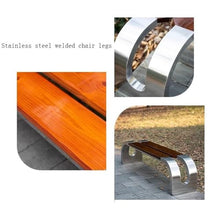 GRFIT Outdoor Bench Backless Garden Bench, with Wooden Surface for Sitting, Stainless Steel Chair for Outdoor, Leisure Seating Garden Bench (Large)