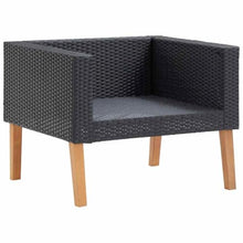 RJPLMFV 4 Piece Patio Lounge Set with Cushions Poly Rattan Black