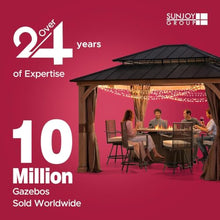 SUNJOY 10' x 10' Lean to Pergola, Outdoor Pergola with Sun Shade, Black