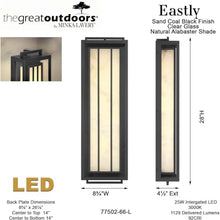 Minka Lavery 77502-66-L Eastly - 25W 1 LED Outdoor Wall Mount-28 Inches Tall and 8.75 Inches Wide