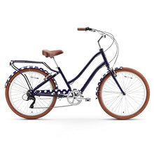 sixthreezero A/O Frida Limited 7-Speed Step-Through Touring Hybrid Bicycle Navy & White Spots