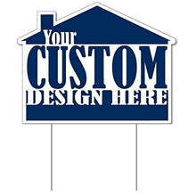 VictoryStore Realtor Yard Signs: Custom Realtor House Shaped Yard Sign - Set of 2-16.5 inches x 21 inches Printed 2 Sided Full Color Includes 2 EZ Stakes per Sign (500)