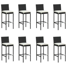 HGPOTUY 9 Piece Patio Bar Set with Cushions Black