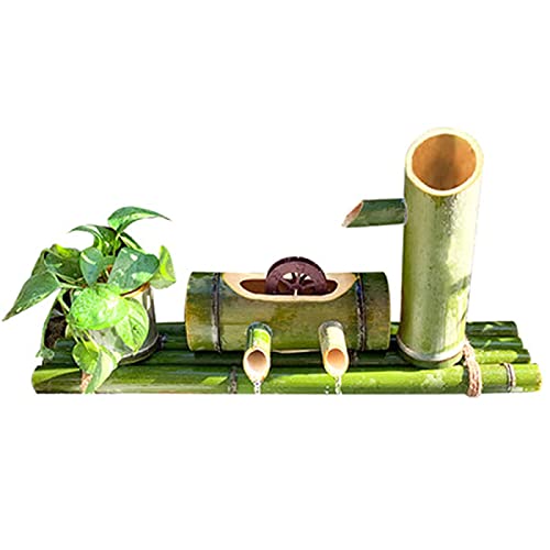 Garden Water Feature Bird Bath Feng Shui Bamboo Fountain Can Decorate Your Zen Garden,Home and Office Make It Look Particularly Interesting,15(95Cm/37.4In)