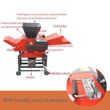 THUXEON 8-Blade Grass Cutting and Silk Kneading Machine, 220V Hay Cutter Kneader Grinder, 2.2KW Crushing Corn Peanuts Straw Wheat, 800KG/H