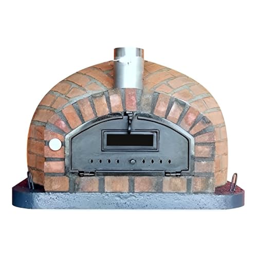 Authentic Pizza Ovens Rustic Pizzaioli Traditional Brick Premium Pizza Oven, Wood Fired Outdoor Oven, Triple Insulated, Handmade in Portugal, Dutch Door, Viewing Window, Thermometer & Baking Dish
