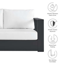 Modway Tahoe Aluminum 3-Piece Outdoor Patio Furniture Gray White, Modular Sectional Sofa Set with Weather-Resistant Cushions, Ideal for Deck, Backyard Poolside