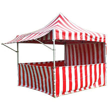 TentandTable Instant Carnival Outdoor Canopy Pop Up Tent with Side Walls 10x10 Red Striped Red