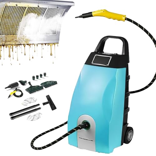 FENOKD Multi-Purpose High Temp Steam Washer, 4-5Bar High Pressure Steam Cleaner with 8 Accessories, 120Ml/Min, 3.5L Tank, Smart Timer, for Home, Car, Ac Cleaning,Blue