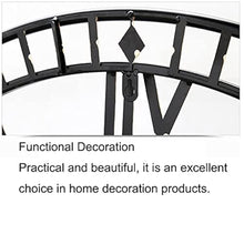 PPXCZZ 50cm Large Outdoor Wall Clock, Retro Silent Metal Garden Clock with Roman Numerals, Waterproof Indoor Outdoor Decor