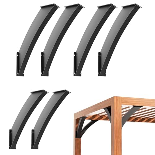 LQSYBHD Heavy Duty 45 Degree Angle Support Bracket Inside Mount Corner Connector Pergola Accessories for Gazebo Wood Beam Support Hardware with Mounting Screws(Size:6pcs)