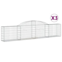 Arched Gabion Baskets 3 pcs 118.1"x11.8"x23.6"/31.5" Galvanized Iron White Black Other