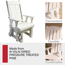 Amish Casual Heavy Duty 600 Lb Mission High Back Treated Glider Chair (Semi-Solid White Stain)