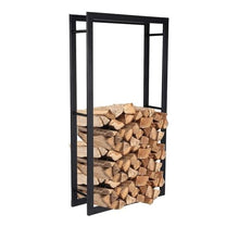 DJVHSRI Heavy Duty House-Shaped Firewood Rack, Indoor & Outdoor Metal Log Storage Stand for Fireplace, Patio, Deck,60x25x150cm