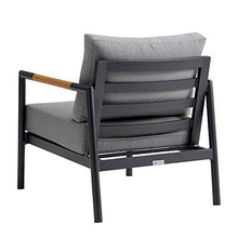 Armen Living Royal Modern Outdoor Patio Conversation Set 4 Piece Black