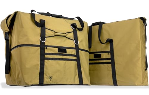 Xtreme Sight Line ~ G CUBƎ 450 + G SØLAR 180 Faraday Bag for Large Generators and Solar Panels ~ Protects Against EMP/CME/EMF/RF ~ Diamond Form Farday Lined Interior ~ Coyote Brown
