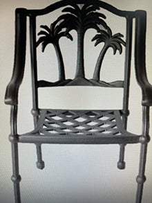 Patio Land Palm Tree Outdoor Patio Dining Chair Set of 4 Dark Bronze