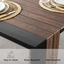 Transformer Extendable Outdoor Dining Table, Dark Walnut, Brown, Table Only