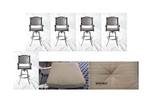 Nassau Outdoor Patio Swivel Barstools 24" High Cast Aluminum Dark Bronze (5, 24" with Walnut Cushions)
