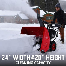 PowerSmart 24-Inch Two-Stage Self-Propelled Gas Snow Blower with 212cc Engine, Electric Start, 6 Forward/2 Reverse Speeds, and LED Lights