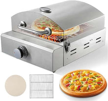 Outdoor 10" Pizza Oven, Stainless Steel Tabletop Pizza Oven,Propane Gas Fired, with Baking Stone and Shelf, Large-Capacity Pizza Drawer Toaster Oven, for Bakery Western Restaurant