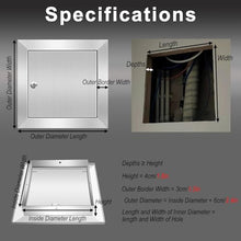 ZJKXJH Indoor/Outdoor Lockable Access Door for Kitchens, Stainless Steel Wall/Ceiling Access Panel, Inspection Door for Storage Rooms/Shops/Offices(Hole 80x100cm)