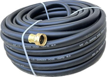 100 ft x 5/8" Hybrid Garden Hose Black Rubber Water Hose Female 3/4" Brass Fits