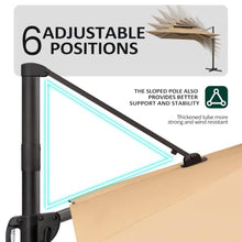 OROTLECT 128'' Square Outdoor Cantilever Solar Led Lights Patio Umbrella with Easy-Move Base | One-Person Mobility