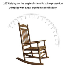ALIKKA Garden Rocking Chair, Wood High Back Nursing Armchair Seat, Traditional Relax Rocker Deck Chairs for Living Room, Bedroom, Patio and Terrace,Black