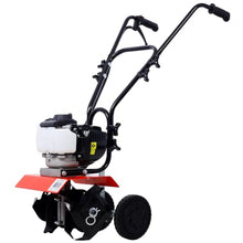 Mini Tiller Cultivator, Powerful 37.7cc 4-Cycle Engine, Air Filter Design Ergonomic Stand-Up Starting Garden Cultivator, Powerful Clean Emissions Performance