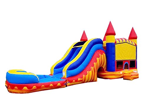JumpOrange Commercial Inflatable Turbo Blaze Titan Bounce House Slide Combo Blue/Red/Yellow