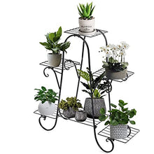 Wrought Iron Flower Stand Indoor Multi-Story Flower Stand Rack Floor-Standing Balcony Flower Pot Shelves (Color : White-Patch Five-Pointed star4, Size (Onecolor